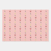 Set of Fun Gift Wrap Papers Hearts Tea Kettle  ラッピングペーパーシート (正面)