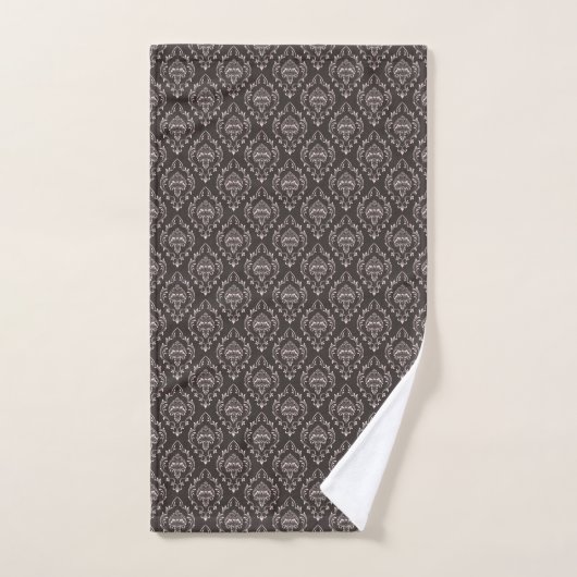 Set of patterned towels with a classic damask  バスタオルセット (ハンドタオル)