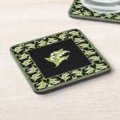 Set of Square Coasters: Lily of the Valley, Black コースター (左側)