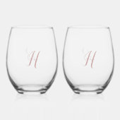 Set of Two Personalized Stemless Wine Glasses ステムなしワイングラス (正面)