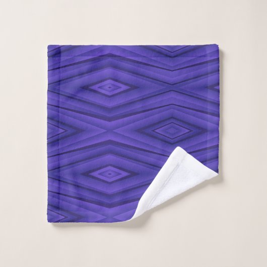 Set of two purple towels featuring geometric バスタオルセット (ウォッシュタオル)