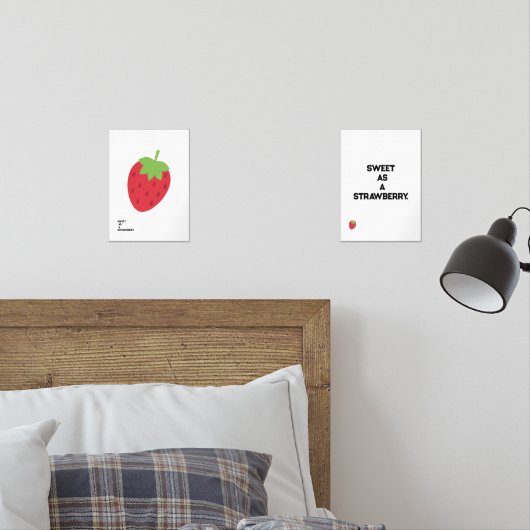 Set of Two Strawberry Gallery Wall Prints (寝室)