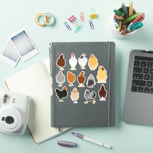 set of various chickens sticker シール (iPadカバー)