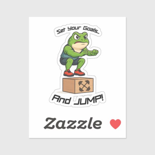 Set Your Goals And Jump - Male Frog Box Jump シール (シート)