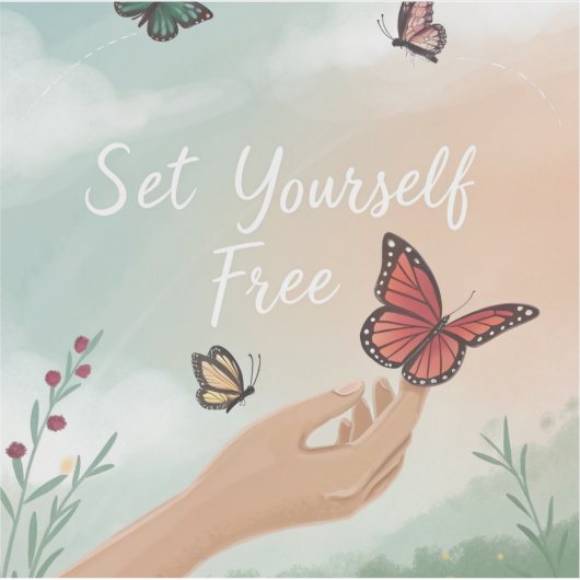 “Set Yourself Free – Butterfly Release Art” シール (正面)