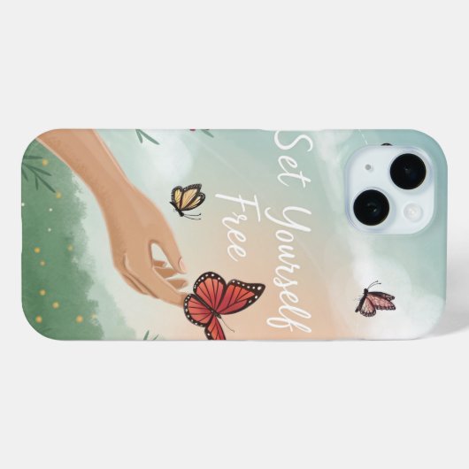“Set Yourself Free – Butterfly Release Art” Case-Mate iPhoneケース (裏面 (横))