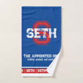 Seth名はスポーティなスタイルブルーレッド白を意味する バスタオルセット (ハンドタオル)