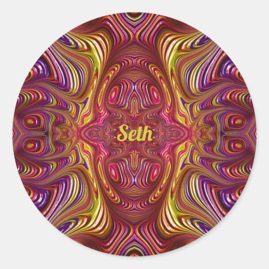 SETH 〜 マルチカラーフラクタルデザイン 〜  ラウンドシール (正面)