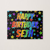 「SETH」名、おもしろい「ハッピーバースデー」 ジグソーパズル (横)