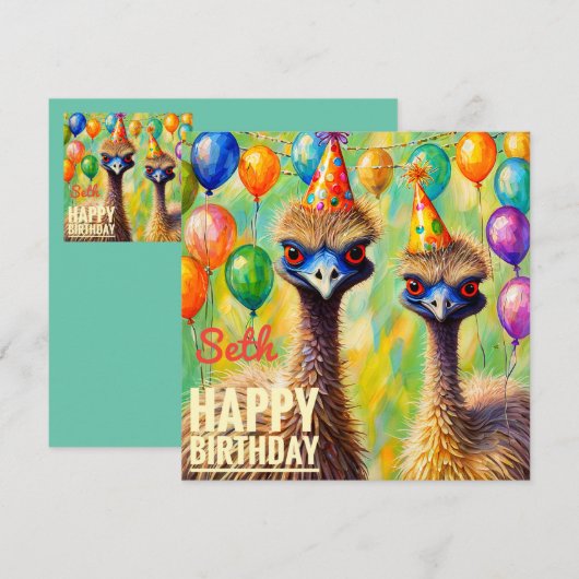 SETH ~誕生日カード~ Emus (正面/裏面)