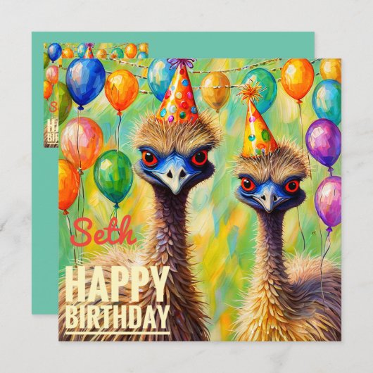 SETH ～誕生日カード～ Emus (正面/裏面)