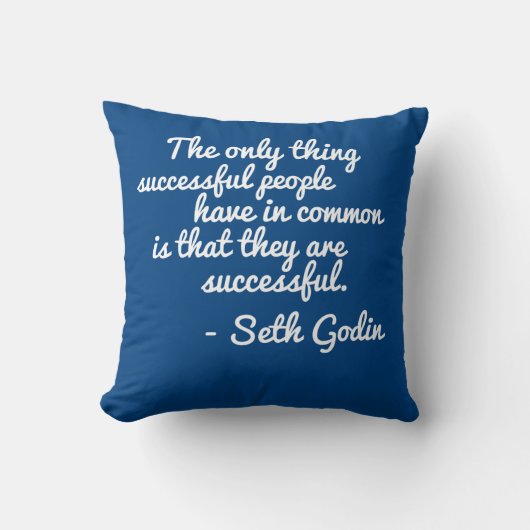Seth Godin Seccessの引用文の枕 クッション (正面)