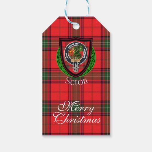 Seton Scottish Clan Tartan & Crest ギフトタグ (正面)