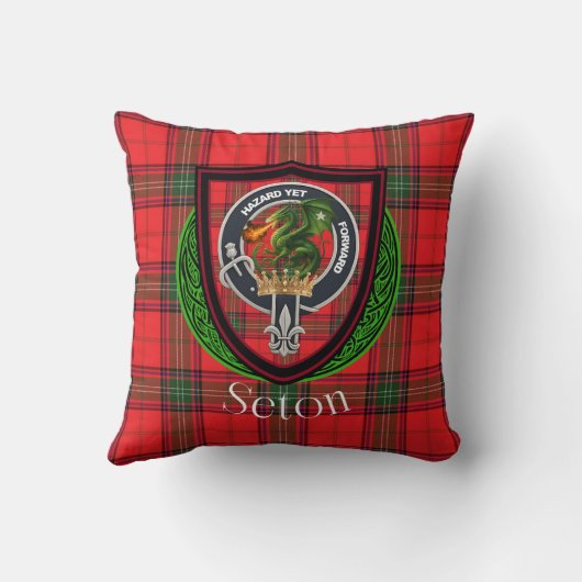 Seton Scottish Clan Tartan & Crest クッション (裏面)