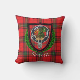 Seton Scottish Clan Tartan & Crest クッション