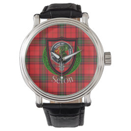 Seton Scottish Clan Tartan & Crest 腕時計