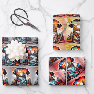 Sets de hojas de papel de regalo Nueva York ラッピングペーパーシート