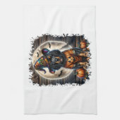 Setter Dog Halloween Square キッチンタオル (縦)