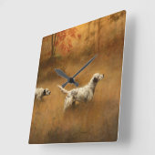 Setters in a Field by Percival Leonard Rosseau スクエア壁時計 (傾斜)