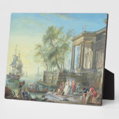 Setting Sunのポートシーン(キャンバス上の油) フォトプラーク (側面)