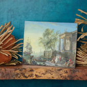 Setting Sunのポートシーン(キャンバス上の油) フォトプラーク (側面)