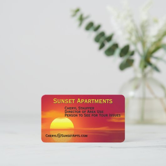 Setting Sun over Data Front Business Card 名刺 (スタンド正面)