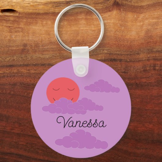 Setting Sun with Purple Clouds: Lavender キーホルダー (正面)