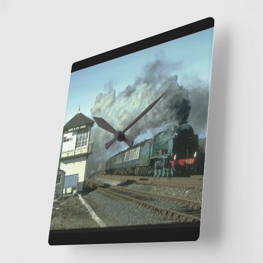 Settle_Steamの列車に沿う第850嵐 スクエア壁時計 (傾斜)