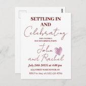 Settling Inと祝の引っ越し祝いパーティーパーティー ポストカード (正面/裏面)