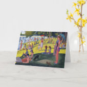 Seuratのパロディの挨拶状 カード (黄色い花)