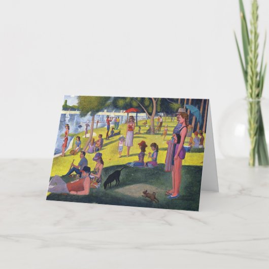 Seuratのパロディの挨拶状 カード (正面)