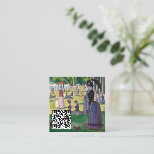 Seurat - A Sunday on La Grande Jatet - QR Code スクエア名刺 (スタンド正面)