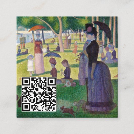 Seurat - A Sunday on La Grande Jatet - QR Code スクエア名刺 (正面)