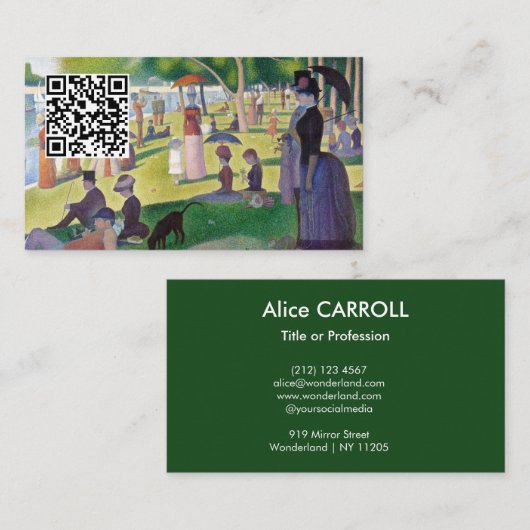 Seurat - A Sunday on La Grande Jatet - QR Code 名刺 (正面/裏面)