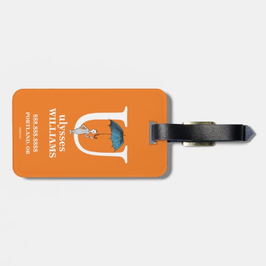 Seuss's ABC先生の: 手紙U -白|はあなたの名前を加えます ラゲッジタグ (裏面横)