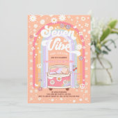 SEVENはVibe Groovy Van Hippie 7誕生日 招待状 (スタンド正面)