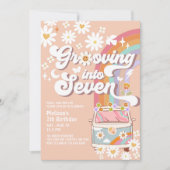 SEVENへのグルーヴ ダイジーレインボー 7歳の誕生日 招待状 (正面)