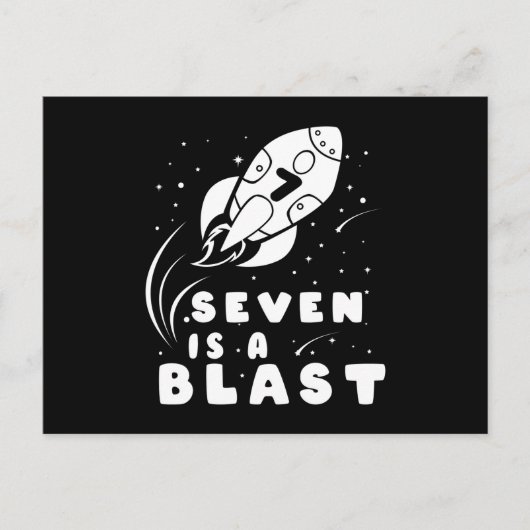 SEVEN 最高の誕生日 7歳誕生日 男の子 宇宙 誕生日 ポストカード (正面)