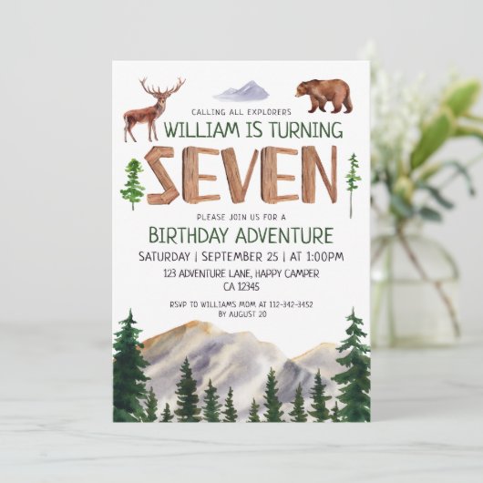 Seven Explorer Boy Birthday  招待状 (スタンド正面)