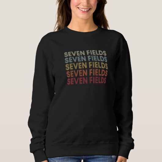 Seven Fields Pennsylvania Seven Fields PA Retro Vi スウェットシャツ (正面)