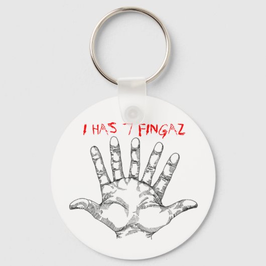 seven_fingered_hand,私は7フィンガズを持っている キーホルダー (正面)