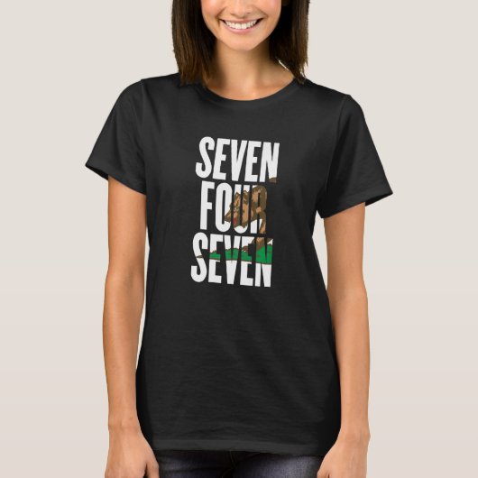 Seven Four Seven 747 Area Code California Los Ange Tシャツ (正面)