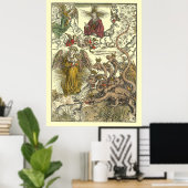 Seven Headed Dragon by Albrecht Dürer ポスター (ホームオフィス)