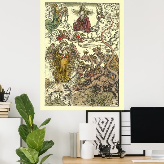 Seven Headed Dragon by Albrecht Dürer ポスター (ホームオフィス)