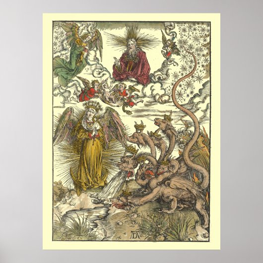 Seven Headed Dragon by Albrecht Dürer ポスター (正面)