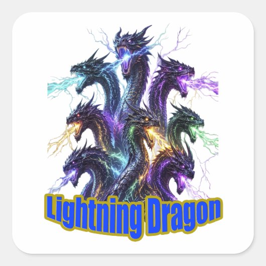 Seven-Headed Lightning Dragon スクエアシール (正面)