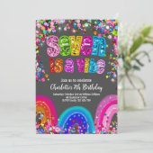 Seven is a Vibe Glitter Girls Party Invitation 招待状 (スタンド正面)