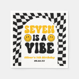 Seven Is A Vibe Retro Seventh 7th Birthday Party スタンダードカクテルナプキン