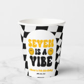 Seven Is A Vibe Retro Seventh 7th Birthday Party 紙コップ (正面)