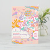 Seven Is A Vibe Sun Rainbow Disco 7th Birthday 招待状 (スタンド正面)
